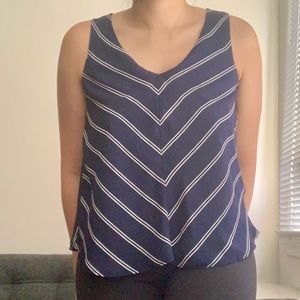 Cynthia Rowley Striped Blue Flowy Top